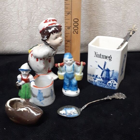 7 pc Dutch windmill figurines trinket bundle. - Picture 1 of 15